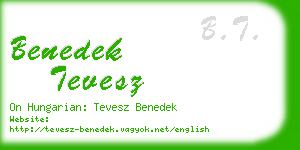 benedek tevesz business card